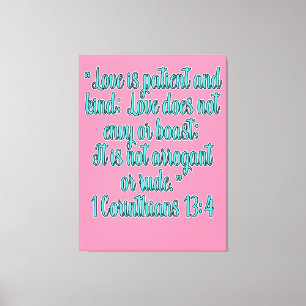 1. Korinther 13:4 Liebe ist geduldig und gütig Leinwanddruck