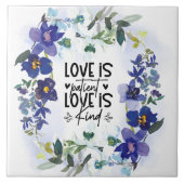 1 Korinther 13:4 Liebe ist Patient Bibel Verse Fliese (Vorderseite)