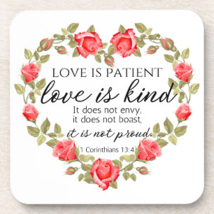 1 Korinther 13:4 Liebe ist Patient Getränkeuntersetzer