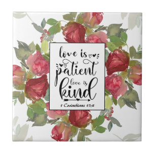 1 Korinther 13:4 Liebe ist Patient Liebe ist Kind Fliese