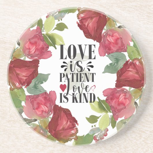 1 Korinther 13:4 Liebe ist Patient Liebe ist Kind Getränkeuntersetzer (Vorne)