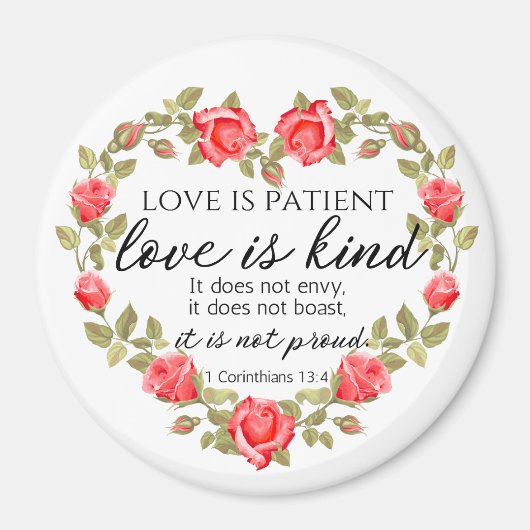 1 Korinther 13:4 Liebe ist Patient Magnet (Vorne)