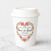 1 Korinther 13:4 Liebe ist Patient Pappbecher (Vorderseite)