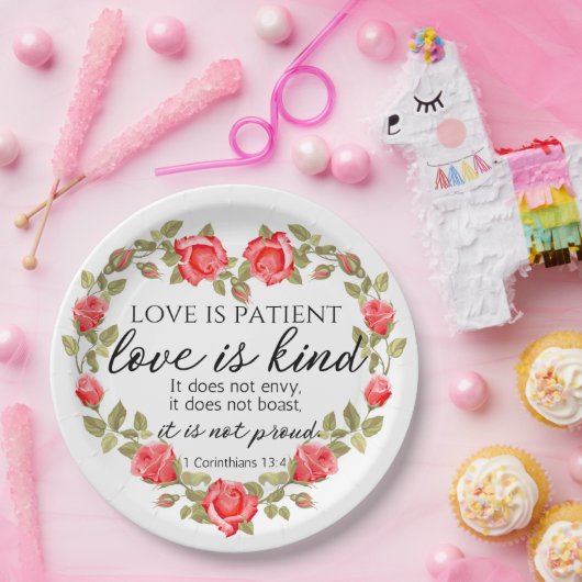 1 Korinther 13:4 Liebe ist Patient Pappteller (Party)