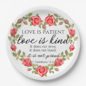 1 Korinther 13:4 Liebe ist Patient Pappteller (Vorderseite)