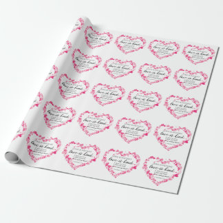 1 Korinther 13:4 Liebe ist Patient rosa Herzen Geschenkpapier