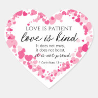 1 Korinther 13:4 Liebe ist Patient rosa Herzen
