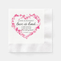 1 Korinther 13:4 Liebe ist Patient rosa Herzen