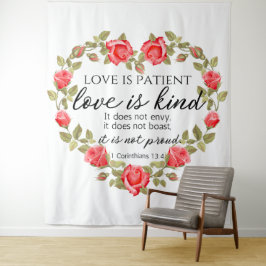 1 Korinther 13:4 Liebe ist Patient Wandteppich