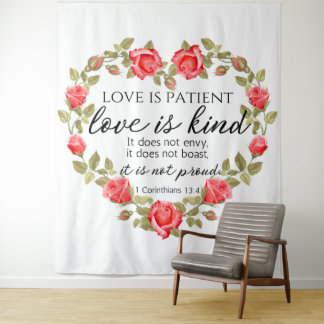 1 Korinther 13:4 Liebe ist Patient Wandteppich