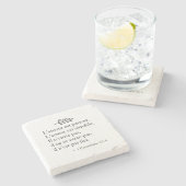 1 Korinther-13:4 Liebe-Vers auf französisch Steinuntersetzer (Seitenansicht)