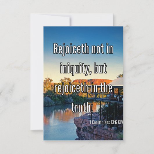 1 Korinther 13:6 Bibelschrift Pic Begrüßung Karte (Vorderseite)