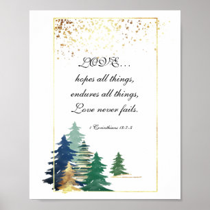 1 Korinther 13:7-8 LIEBE... hofft alles Bibel Poster