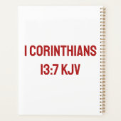 1 Korinther 13:7 Bibel Verse Kalender Planer (Rückseite)