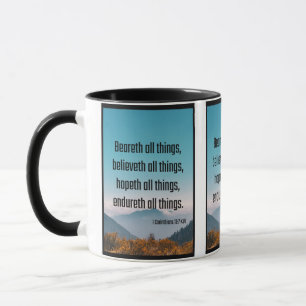 1 Korinther 13:7 Bibelschrift Bild Zwei-Ton Tasse