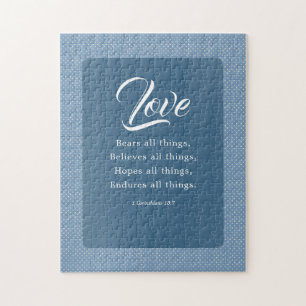 1. Korinther 13,7 Die Liebe trägt alles Puzzle