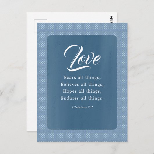 1 Korinther 13:7 Liebe Bären alles Postkarte (Vorne/Hinten)