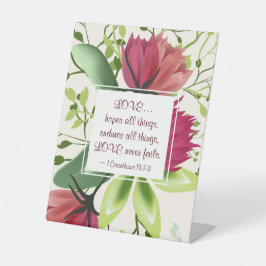 1 Korinther 13:7 Liebe Versage nie Klee Sockelschild