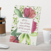 1 Korinther 13:7 Liebe Versage nie Klee Sockelschild (In SItu)