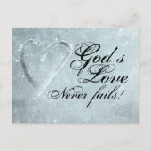 1 Korinther 13:8 Gottes Liebe Versage nie Postkarte (Vorderseite)