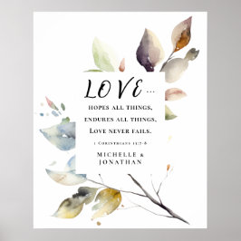 1 Korinther 13:8 Liebe Versage nie Hochzeitsbibel Poster