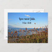 1 Korinther 13:8 Liebe versage nie. Postkarte (Vorne/Hinten)