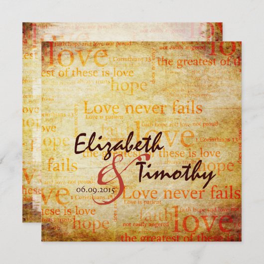 1 Korinther 13 Einladung zur Hochzeit (Vorne/Hinten)