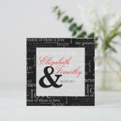 1 Korinther 13 Einladung zur Hochzeit von Schwarz (Stehend Vorderseite)