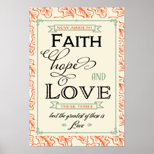 1 Korinther 13 Faith Hope Liebe Poster