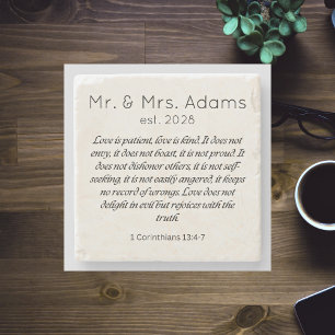 1 Korinther 13 Herr Frau Surname Est. Jahreshochze Steinuntersetzer