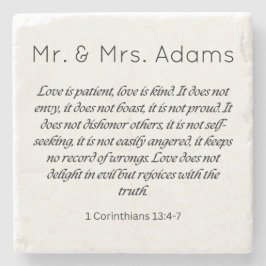 1 Korinther 13 Herr Mrs. Surname Wedding Steinuntersetzer