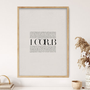 1. Korinther 13, Kapitel der Liebe, Bibelvers, Mo Poster