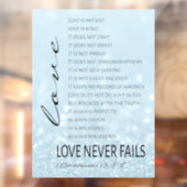 1 Korinther 13 Liebe ist Bibelverse Fensteraufkleber (Blatt 2)