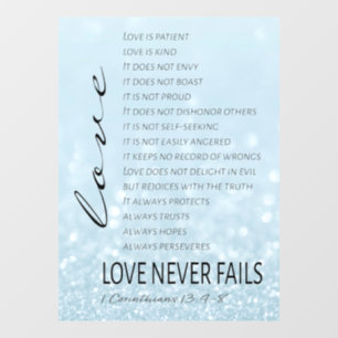 1 Korinther 13 Liebe ist Bibelverse Fensteraufkleber