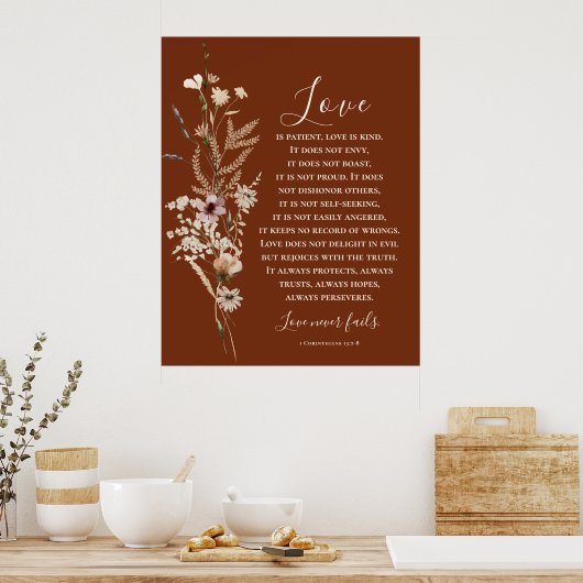 1 Korinther 13 Liebe ist Gedenkbibel Hochzeit Poster (Küche)