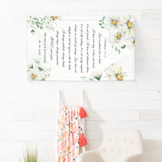 1 Korinther 13 Liebe ist Patient Daisies Wedding Banner (Insitu)