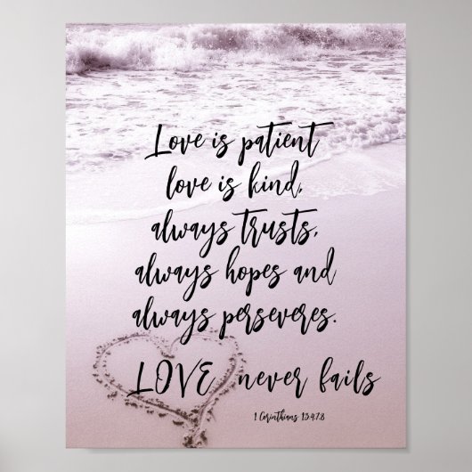 1 Korinther 13 Liebe ist Patient Ocean Beach Poster (Vorne)