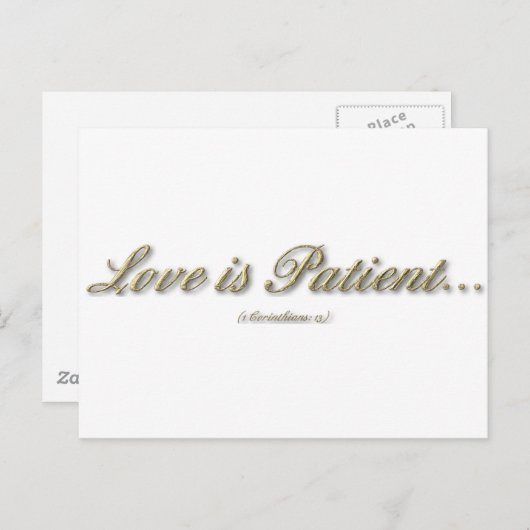 1 Korinther 13 - Liebe ist Patient Postkarte (Vorne/Hinten)