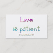 1 Korinther 13 - Liebe ist Patient Visitenkarte (Rückseite)