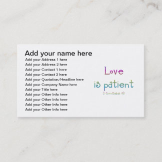 1 Korinther 13 - Liebe ist Patient Visitenkarte