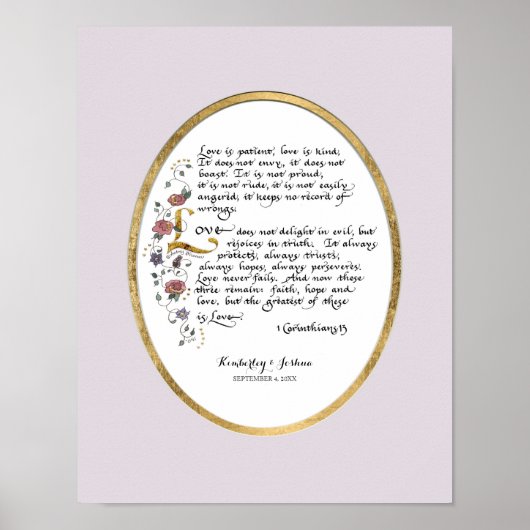 1 Korinther 13, Liebe Kapitel Christliche Schrift Poster (Vorne)