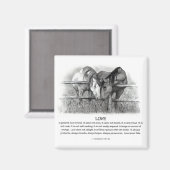 1 Korinther 13: Liebe, Pferde im Stift Magnet (Vorderseite/Rückseite)