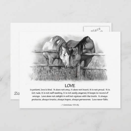 1 Korinther 13: Liebe, Stifte Postkarte (Vorne/Hinten)