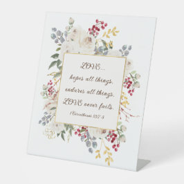 1 Korinther 13 Liebe Versage nie Winter Floral Sockelschild