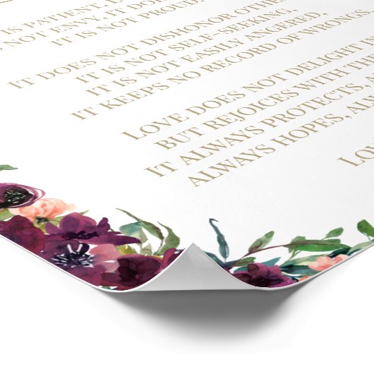 1 Korinther 13 Lieben Bibelverse Poster (Ecke)