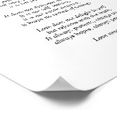 1 Korinther 13 Lieben Bibelverse Schwarz & Weiß Poster (Ecke)