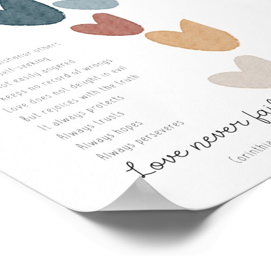 1 Korinther 13 Lieben Poster (Ecke)