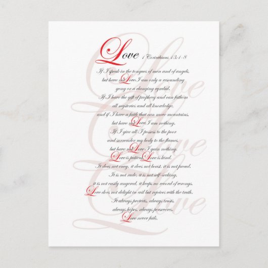 1 Korinther 13 Postkarte (Vorderseite)
