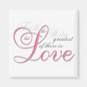 1 Korinther 13, rosa Magnet