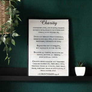 1 Korinther 13 Rustikaler König James Bible Verse Poster